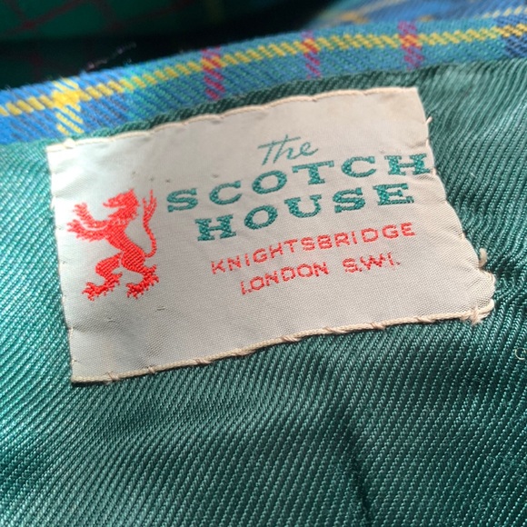 Authentic Vintage Wool Kilt Blue Green Plaid Leather Straps - Picture 13 of 14